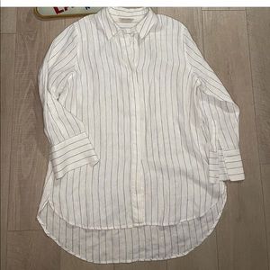 Soft surroundings linen button up shirt